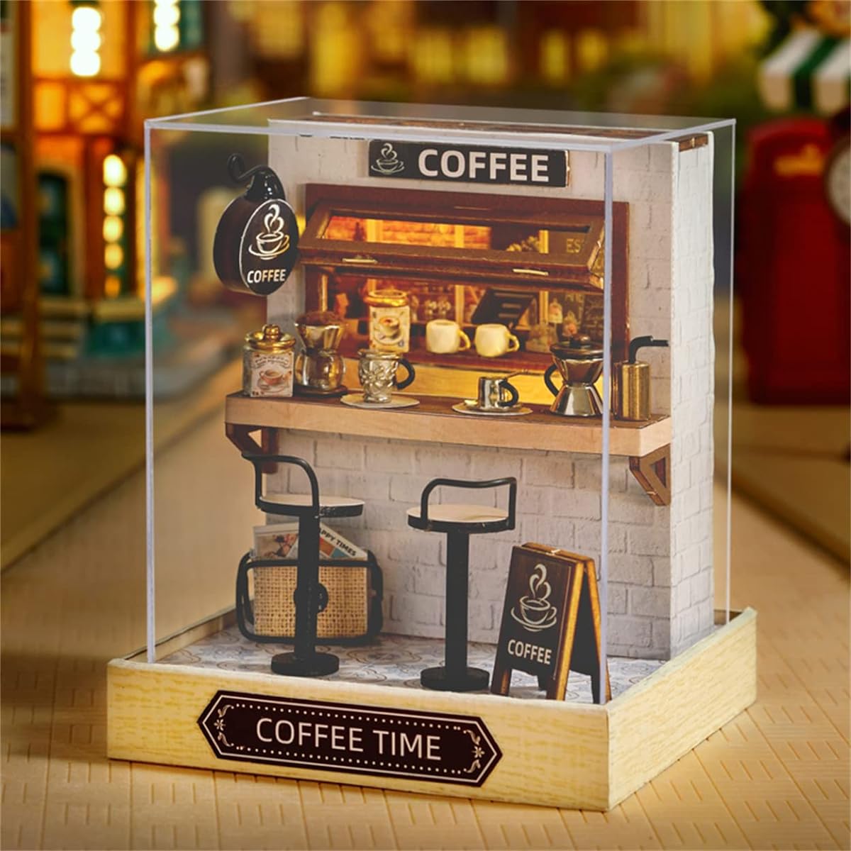 DIY Miniature Dollhouse Kit with Furniture Small House Kit Miniature House Kit 1:24 Scale Creative Room Mini Wooden Dollhouse Plus Dustproof for Teens Adults ()…