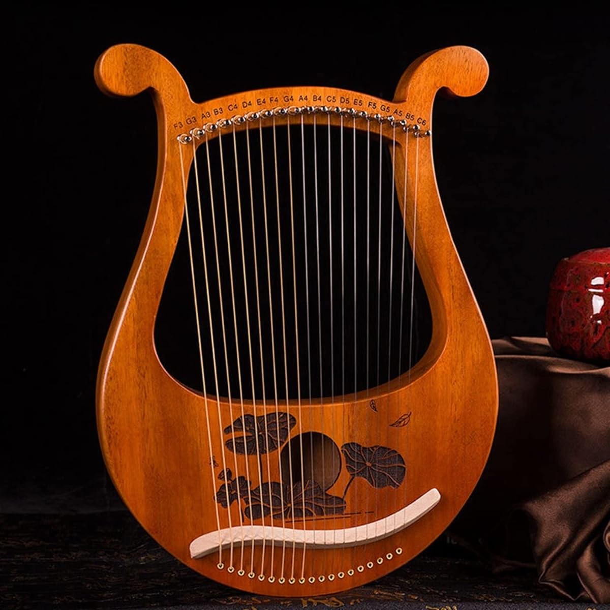 WowZza 19 String Lyre Harp Instrument with Spare String Tuning Wrench Lyra Harp/4