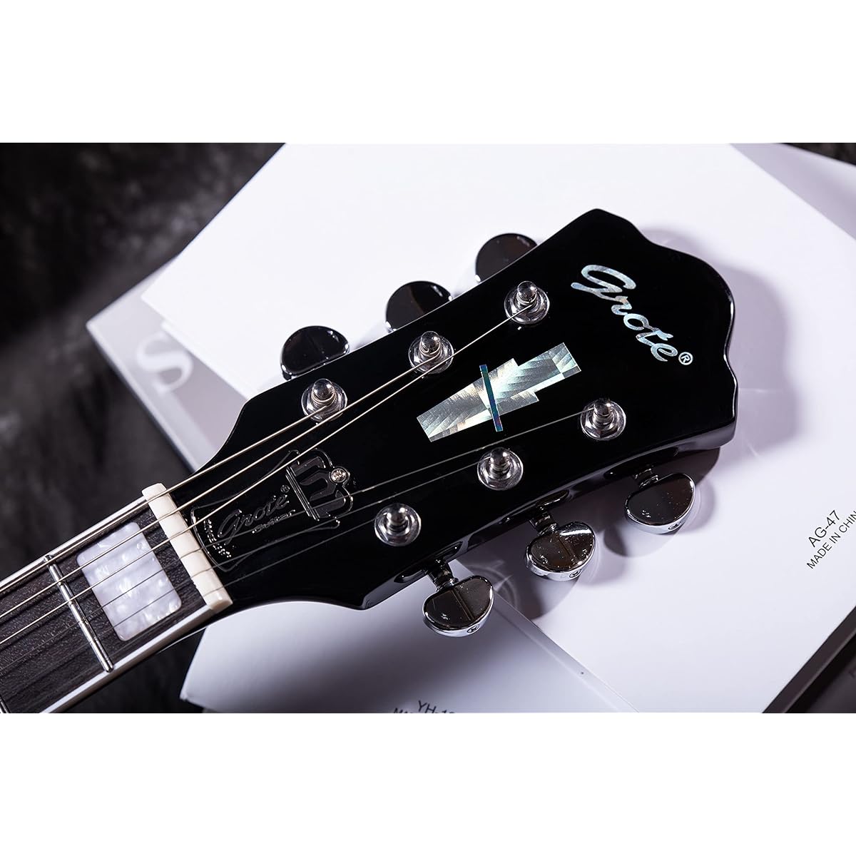 Grote Semi-Hollowbody Electric Guitar Thinline Arched Top Coil Splitting with Gig Bag GYS-35 (Vintage Sunburst)