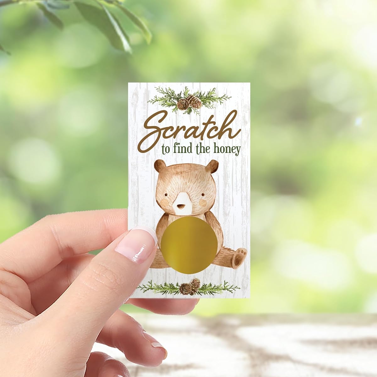 Woodland Bear Scratch-Off Party Game - 28 Cards