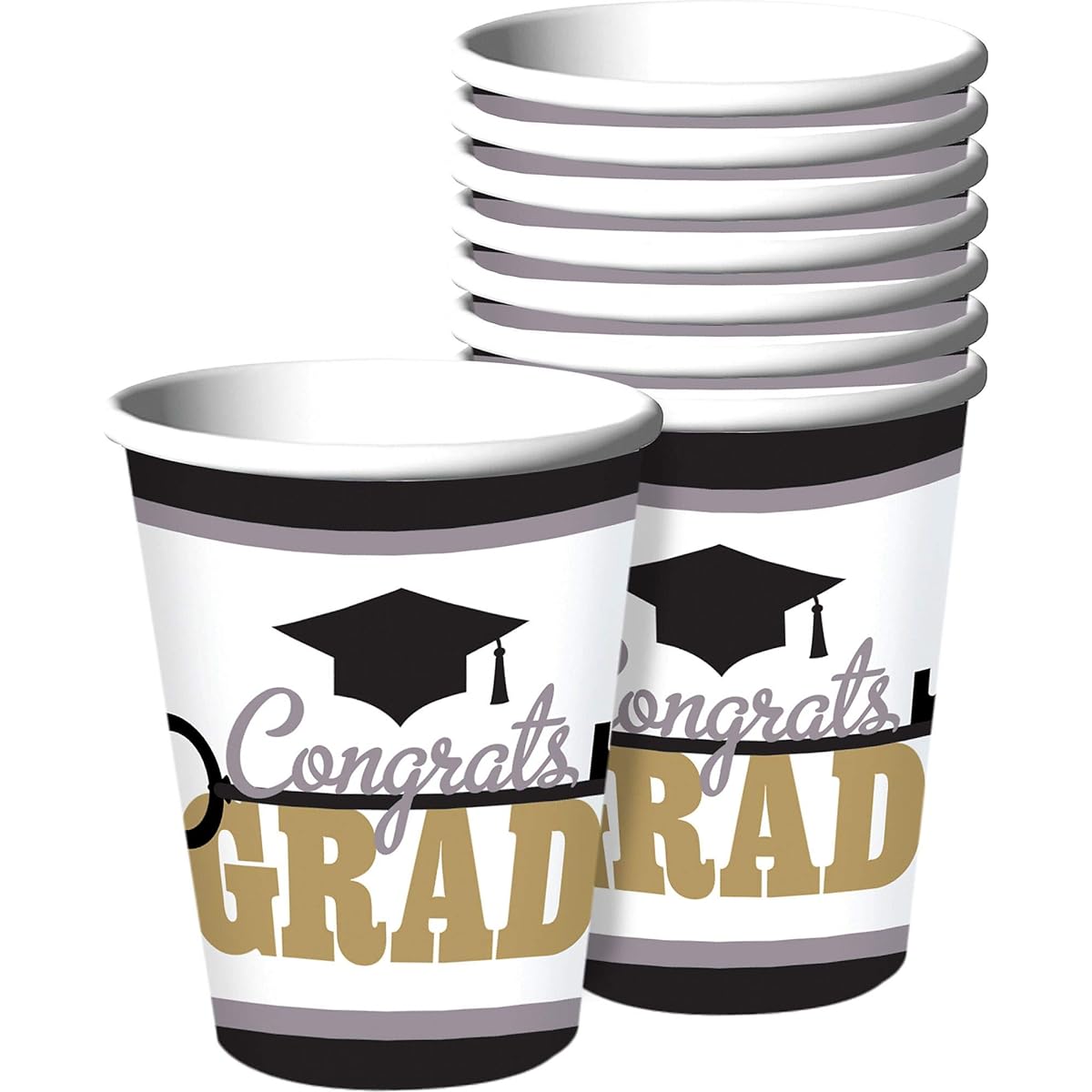 Key to Success Graduation Party Paper Cups Tableware, 9 oz, 50 Pack