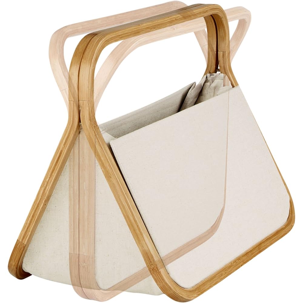 Prym 612563 "Canvas & Bamboo" foldable store basket, natural