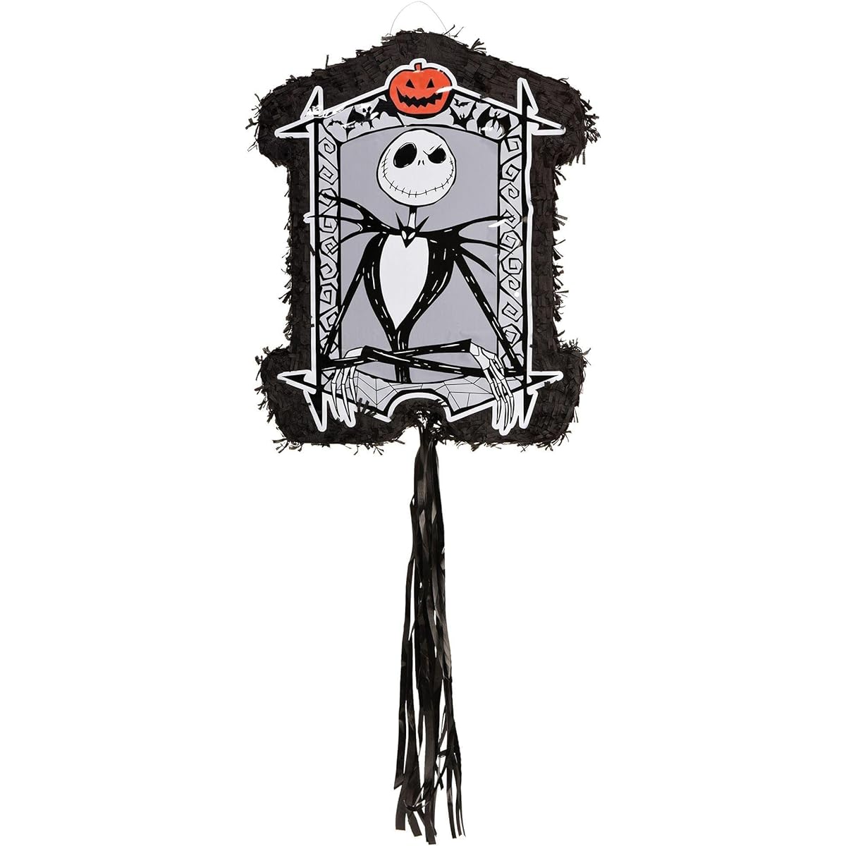 amscan Jack Skellington Pull Ribbon Paper Pinata Halloween Hanging Decorations Nightmare Before Christmas Holds up to 2 lbs