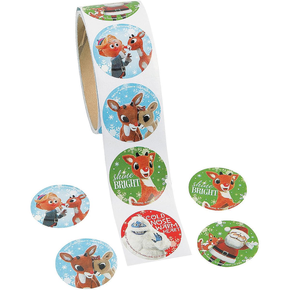 Fun Express Rudolph Stickers for Christmas - Pack of 100
