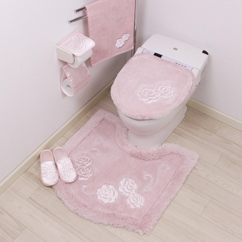Senko NYNAS Gran Rosa Toilet Lid Cover (Multi Type) Pink with Adsorption Sheet Multi Type with Rhinestones 14426