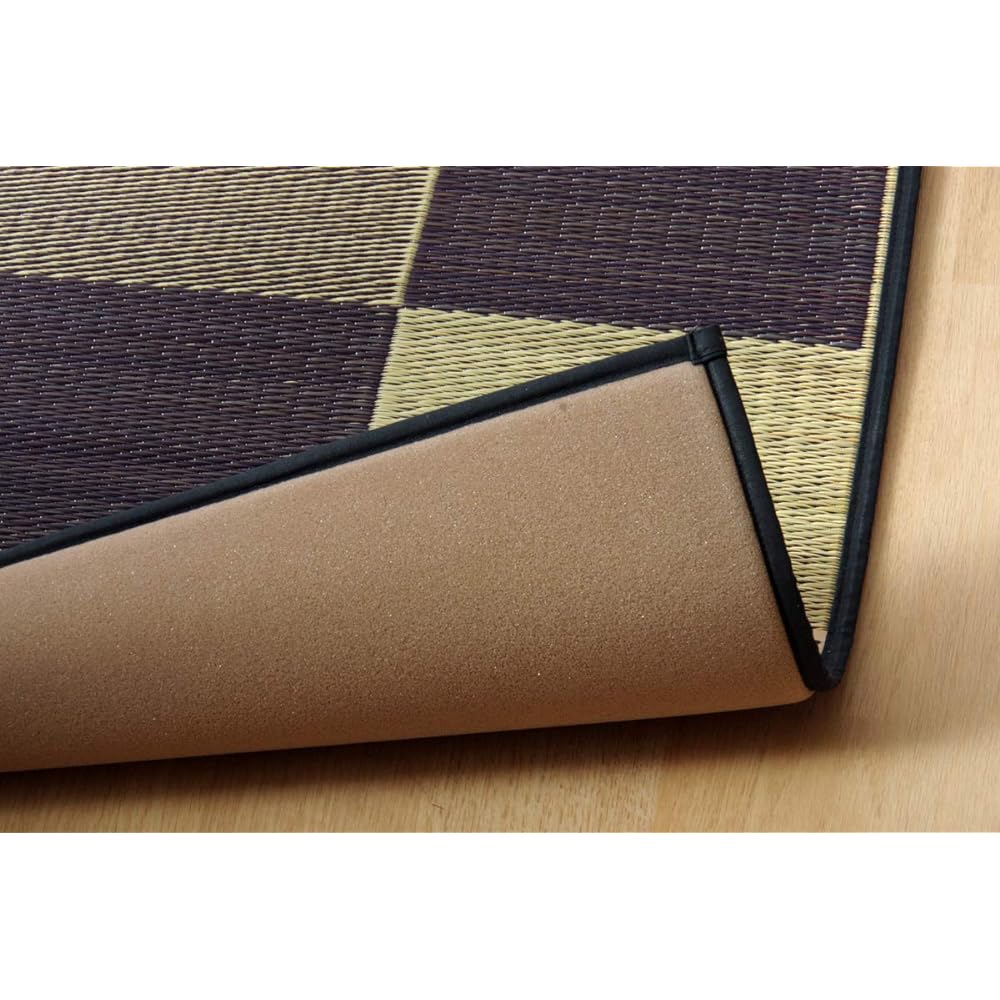 Ikehiko Igusa Rug Carpet Made in Japan "F Block 2" Gray Approx. 191 x 191 cm (Back: Urethane)