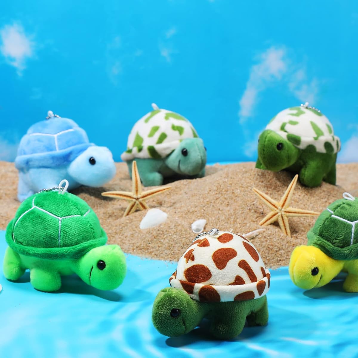 36pcs Mini Turtle Plush Toys Bulk Small Turtles Animal Stuffed Animals Soft Cute Turtle Plush Toys Turtle Decorations Turtles Ocean Party Favors for Adults Ocean Theme Birthday Supplies 2.7 x 3.7 Inch