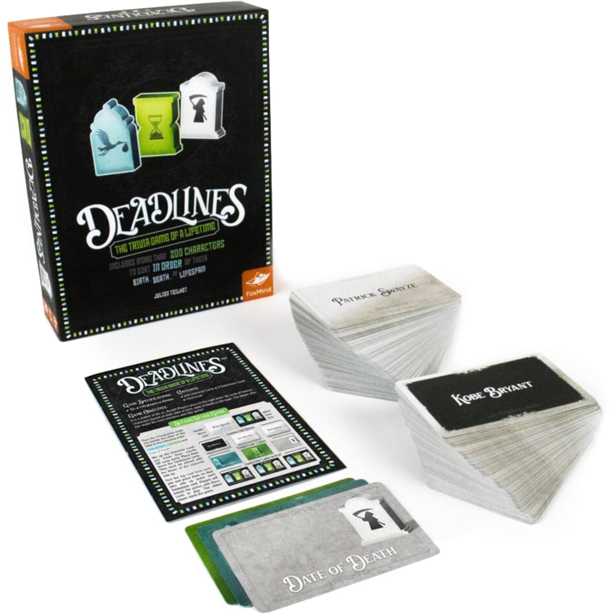Deadlines - FoxMind Games Trivia Game for Life, Card Pop Culture Party Game, Up to 10 Players, Ages 12+