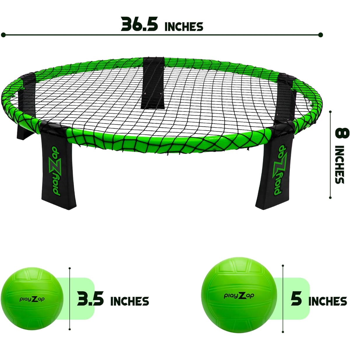 Paokoo Round Net Game Set, 3 Balls with Carrying Case and Rules, Indoor Outdoor Lawn Beach & Tailgate Round Net Set Gift for Kids/Teens/Adults