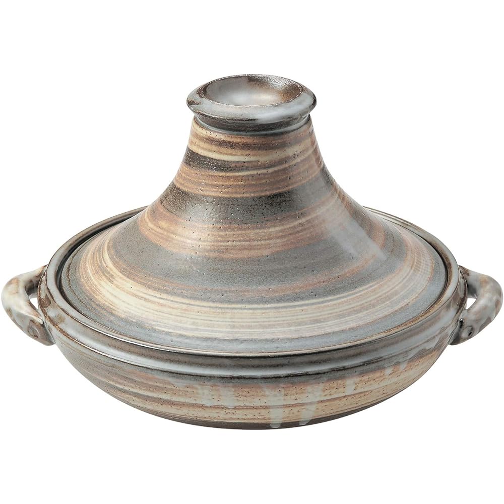 Saji Pottery Tagine Pot Brown 26.5cm Banko Ware Tagine Pot Large Nanban 33-60