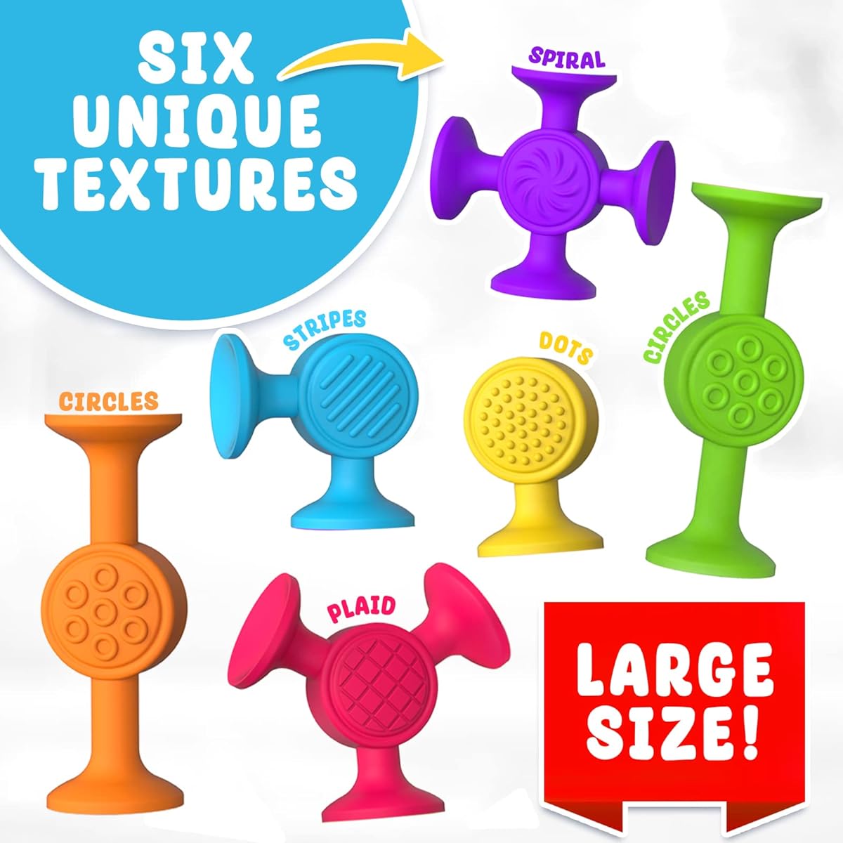 Textured Suction Cup Bath Toys | 30 Pieces Silicone Baby and Toddler Sensory and Fine Motor Toys | Perfect for Autism/ADD/ADHD | Christmas Stocking Stuffers and Gifts | Indoor/Outdoor/Travel Toys
