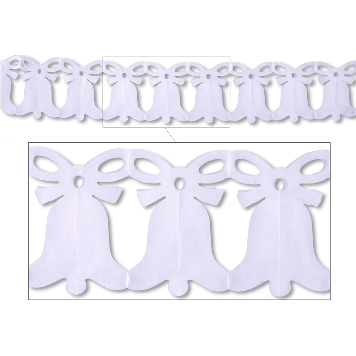 Beistle (Ivory) Westminster Bell Garland Party Accessories (1 Piece) (1/Package), One Size
