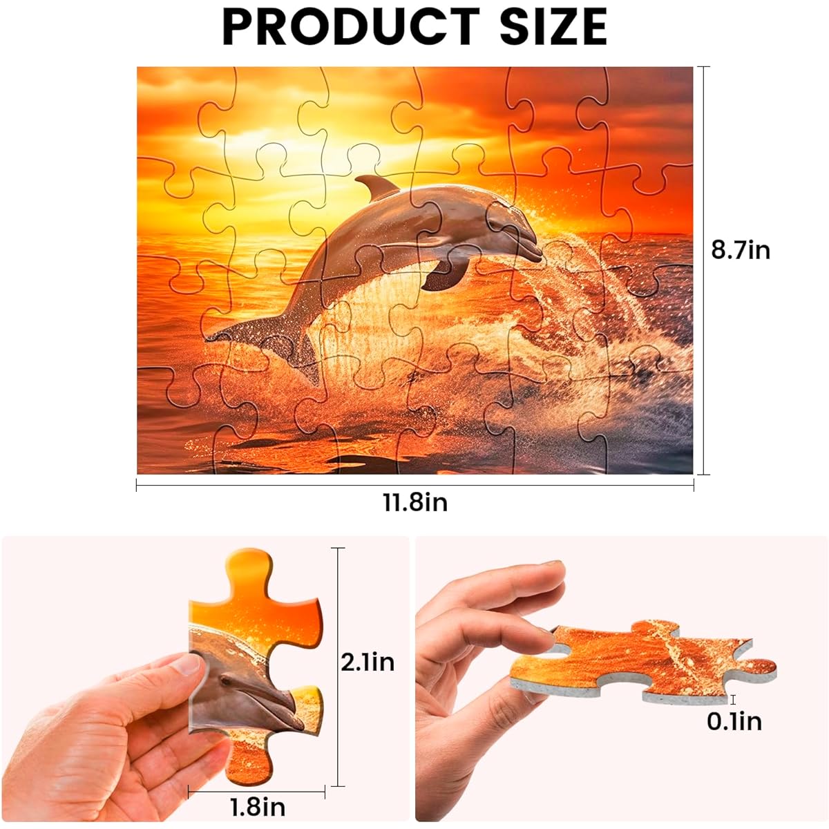 mjyphdm 4 Pack 24 Large Piece Puzzles for Seniors Alzheimer's Cognitive Jigsaw Puzzles Dementia Fun Puzzles Memory Game with 4 Storage Bags