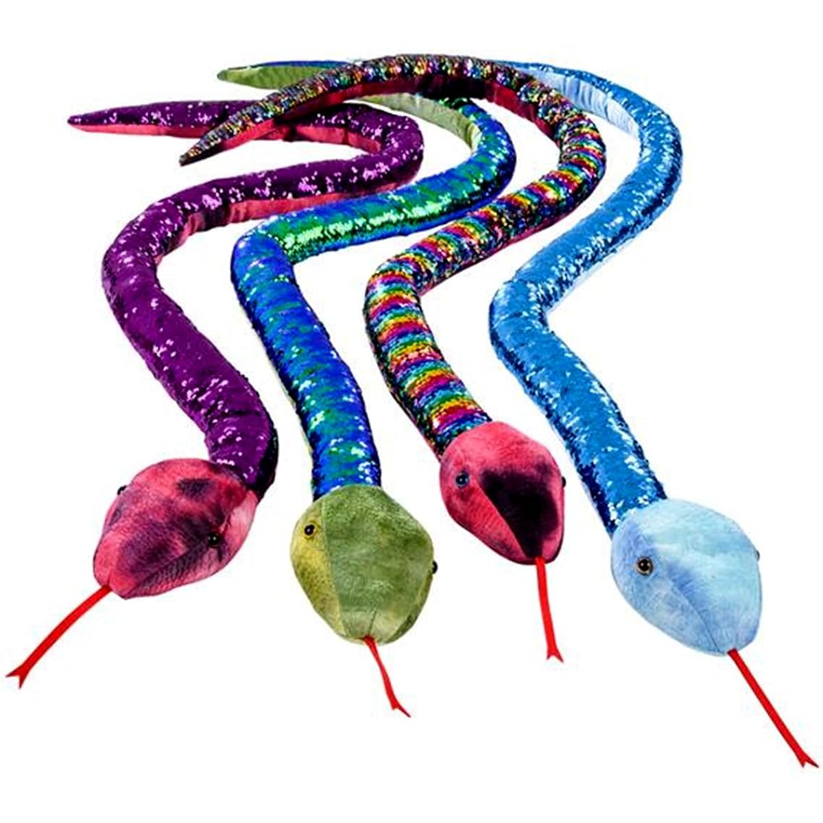 Sequin 67" Snake Plush Animal Reversible Sequin Multicolor AP-SES67