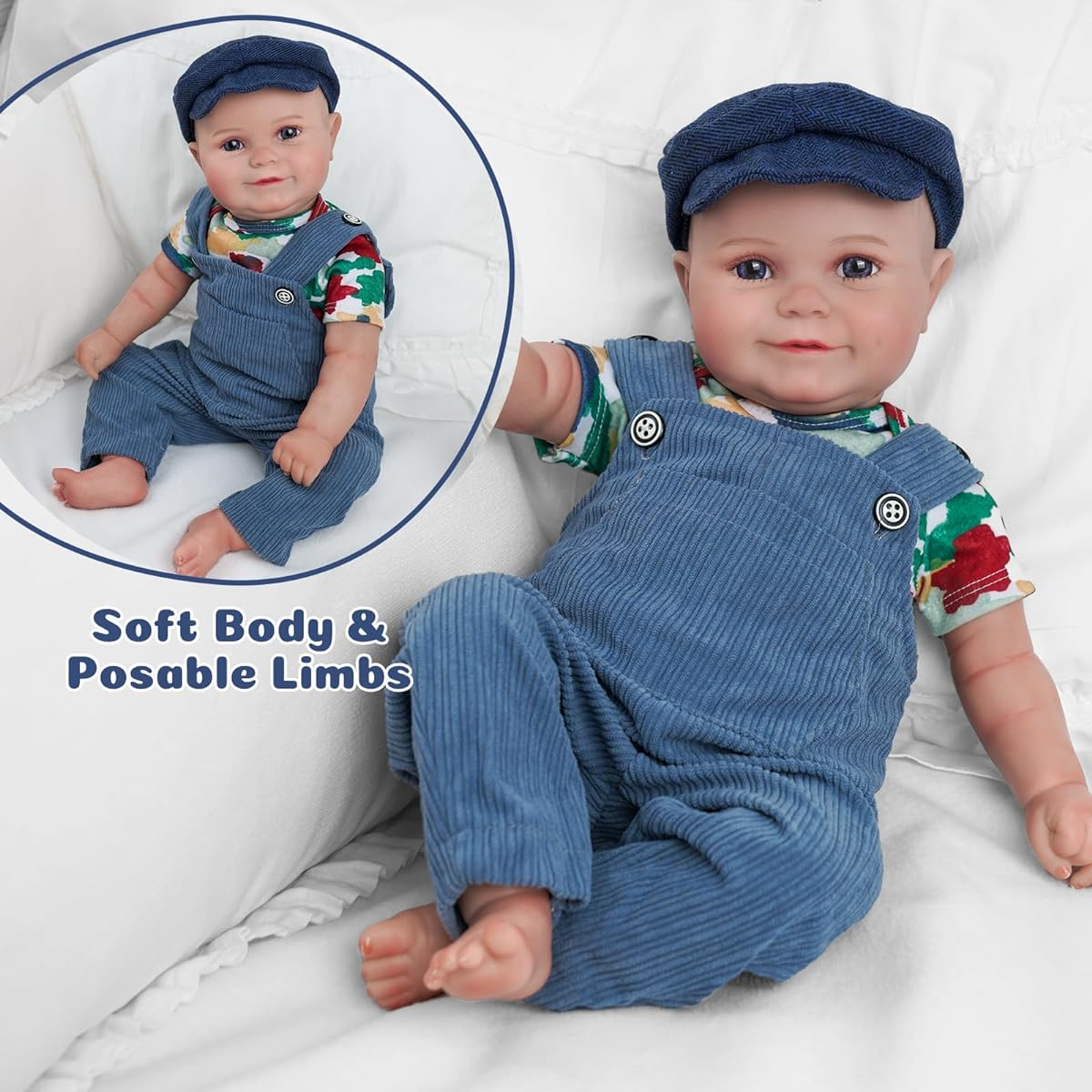 BABESIDE Reborn Baby Doll 20 inch Cloth Body Maddie