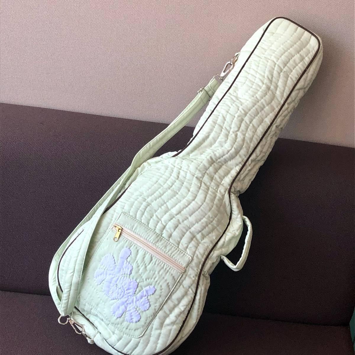Last ukulele case, genuine Hawaiian quilt, Seldon Green, Monstera Honu (sea turtle), stylish bag