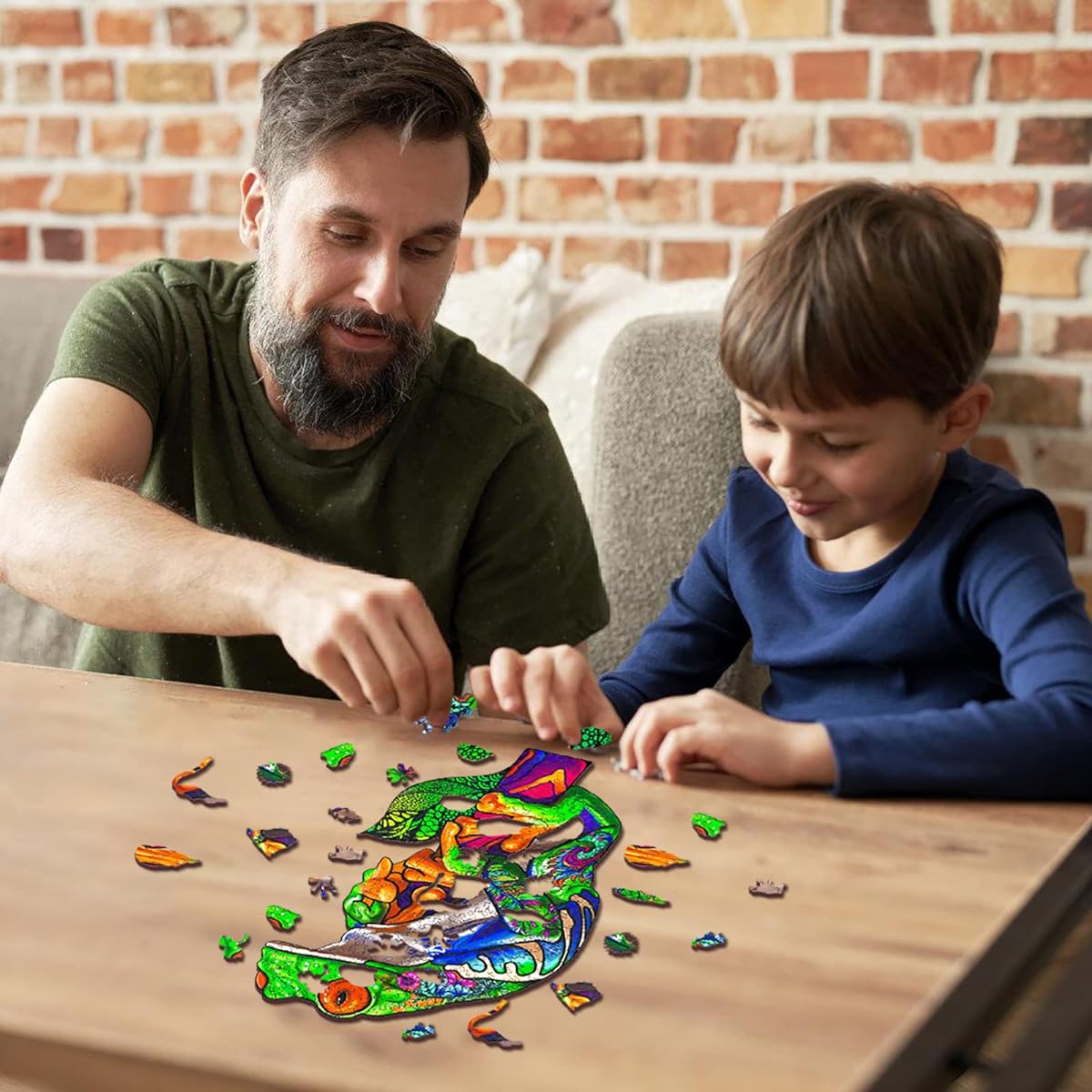 Jigfoxy Wooden Puzzles for Adults, Wooden Frog Wooden Jigsaw Puzzle, Unique Animal Shape Puzzle, Christmas Thanksgiving Gift for the Turtle Lover in Your Family (XL-22.8 x 19.3 Inch-631 Pieces)