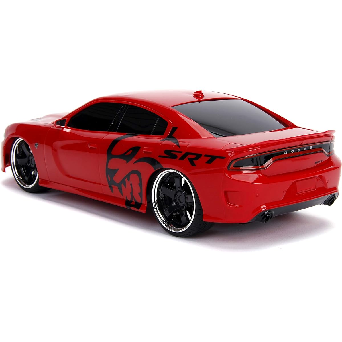 Jada Toys Big Time Muscle Hyperchargers RC - 2015 Dodge Charger SRT Hellcat USB Charging 2.4GHz Glossy Red