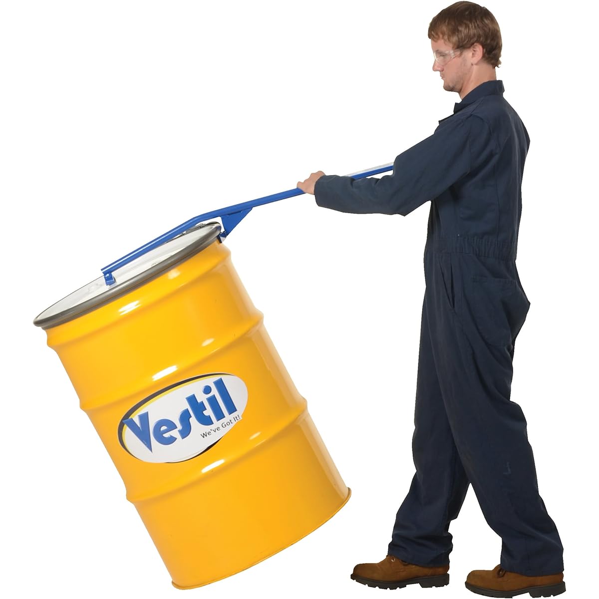 Vestil DTP-11 Steel Manual Drum Upder for Horizontal Drums, Handle Length 41"