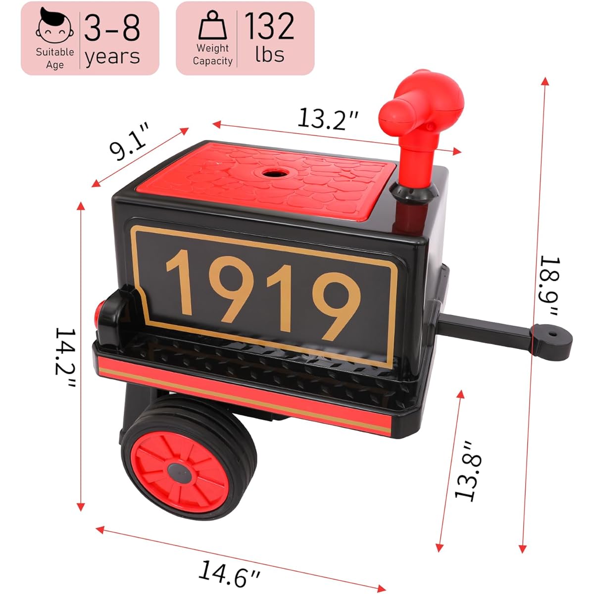 Arlopu Train Car Accessories for Toddlers, Increase the Seats on the Train Body, Storage & Seats, Play with Children, Boys, Girls (1 Carriage, Red)