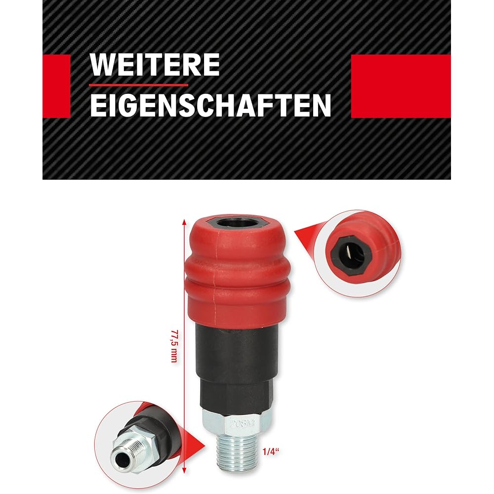 KS Tools 2 Level Pneumatic Safety Coupling 1/4 Inch 999.9092