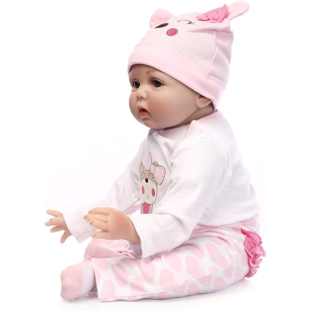 NPK Doll Reborn Baby Clothes Pink Outfits for 20"-22" Reborn Dolls Girls Baby Clothing Set