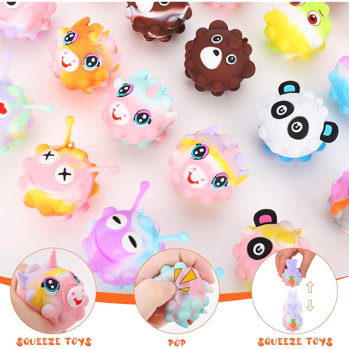 Gigilli 24 Pack Party Favors for Kids 8-12 Fidget Toys Pop Balls Goodie Bag Stuffers Treasure Chest Class Giveaways Birthday Party Return Gifts for Toddlers