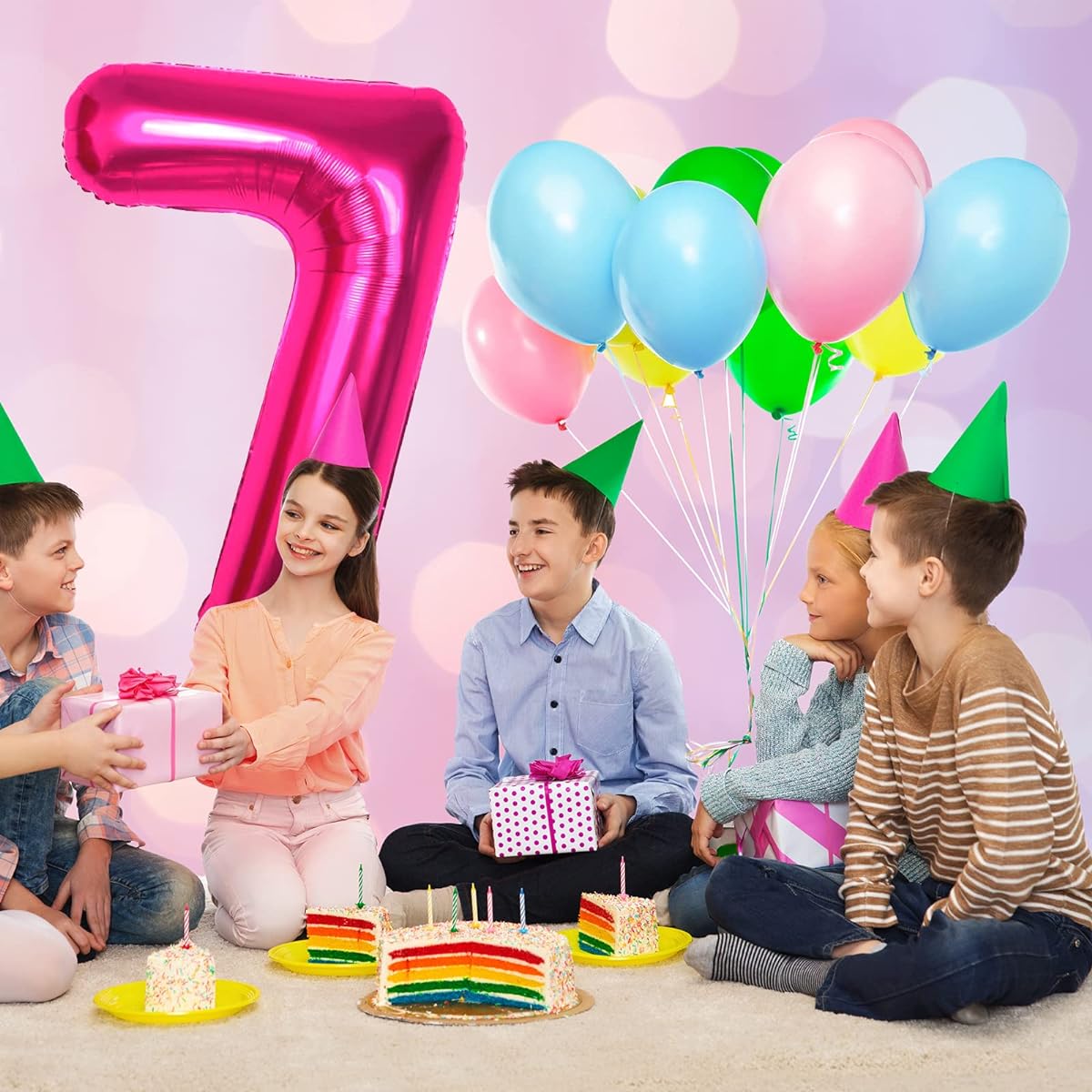 7 x Hot Pink Balloons