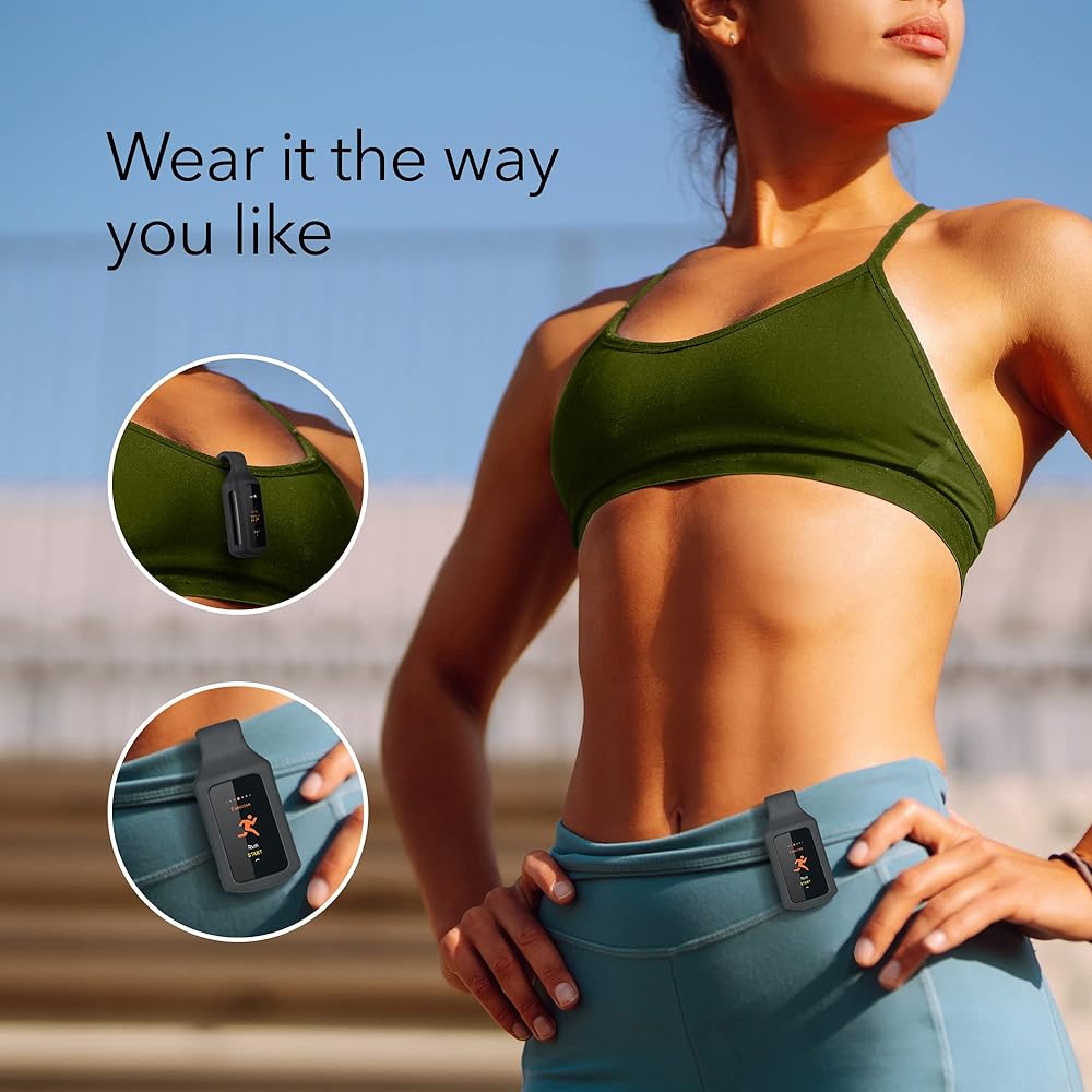 Wasserstein Clip Holder Compatible with Fitbit Charge 5 - Clip your Fitbit Anywhere (Black, 1 Pack)