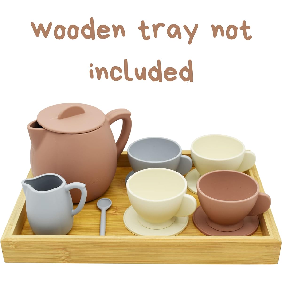 BrushinBella Silicone Tea Party Set - 12 Piece Toy Tea Set for Toddlers - Safe Kids Play Tea Set - Durable Toy Teapot, Creamer, Tea Cups - Dishwasher Safe Mini Tea Set - Cute Tea Party Set for Toddlers