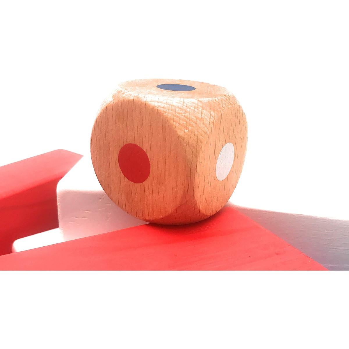 Giant Colorful Tumbling Timber comes with large dice and storage bag.