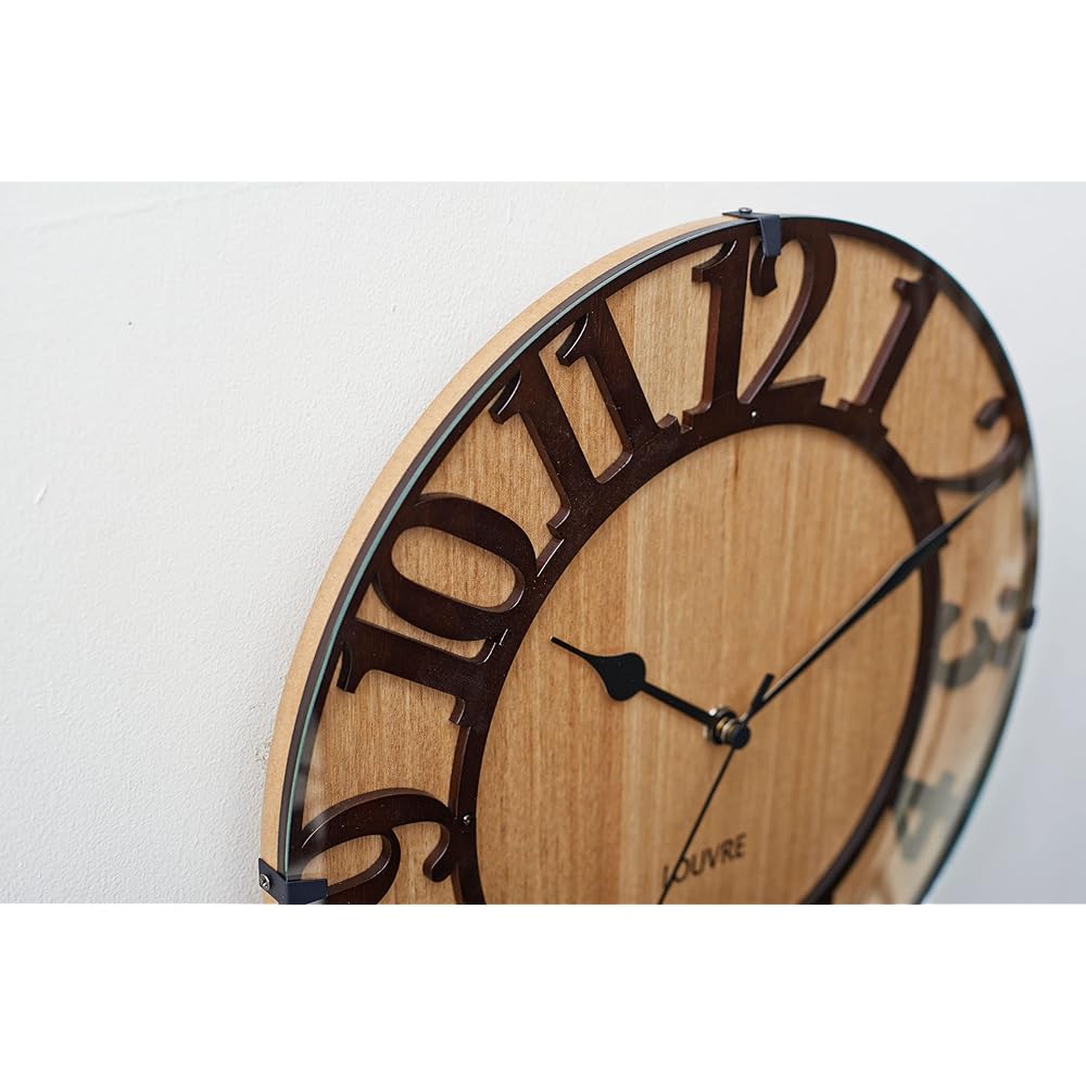 Interform Wall Clock Radio Clock Musee Wood CL-8333 Wood Scandinavian Brown Black φ30×D4.5cm
