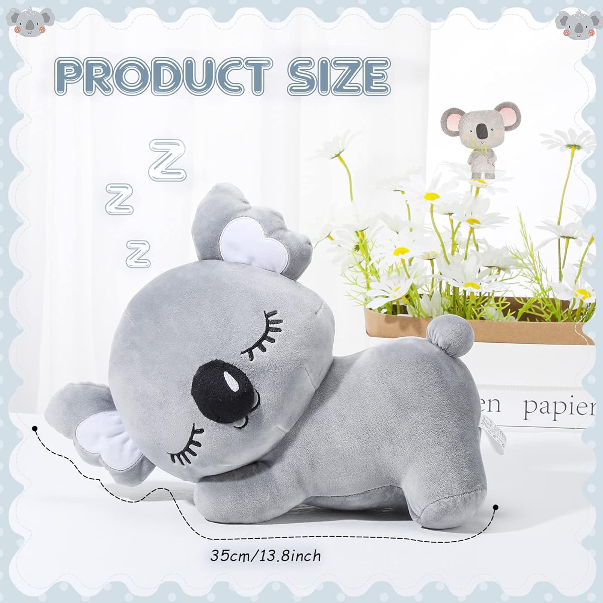 13.8inch Cute Koala Stuffed Animals Creative Koala Plush Toys Koala Bear Soft Koala Stuffed Animals Koala Bear Plush Toys Koala Bear Stuffed Animals Clever Boys and Girls Room Decor Koala Gifts for Boys and Girls