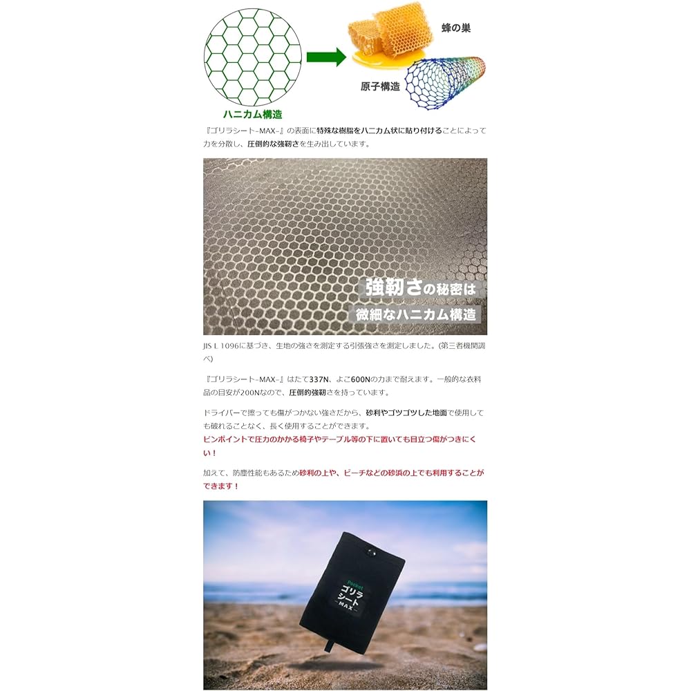 Gorilla Seat-MAX Leisure Sheet Mat Camping Compact Palm Size Pocket Size Lightweight 180g 140x175cm Sun