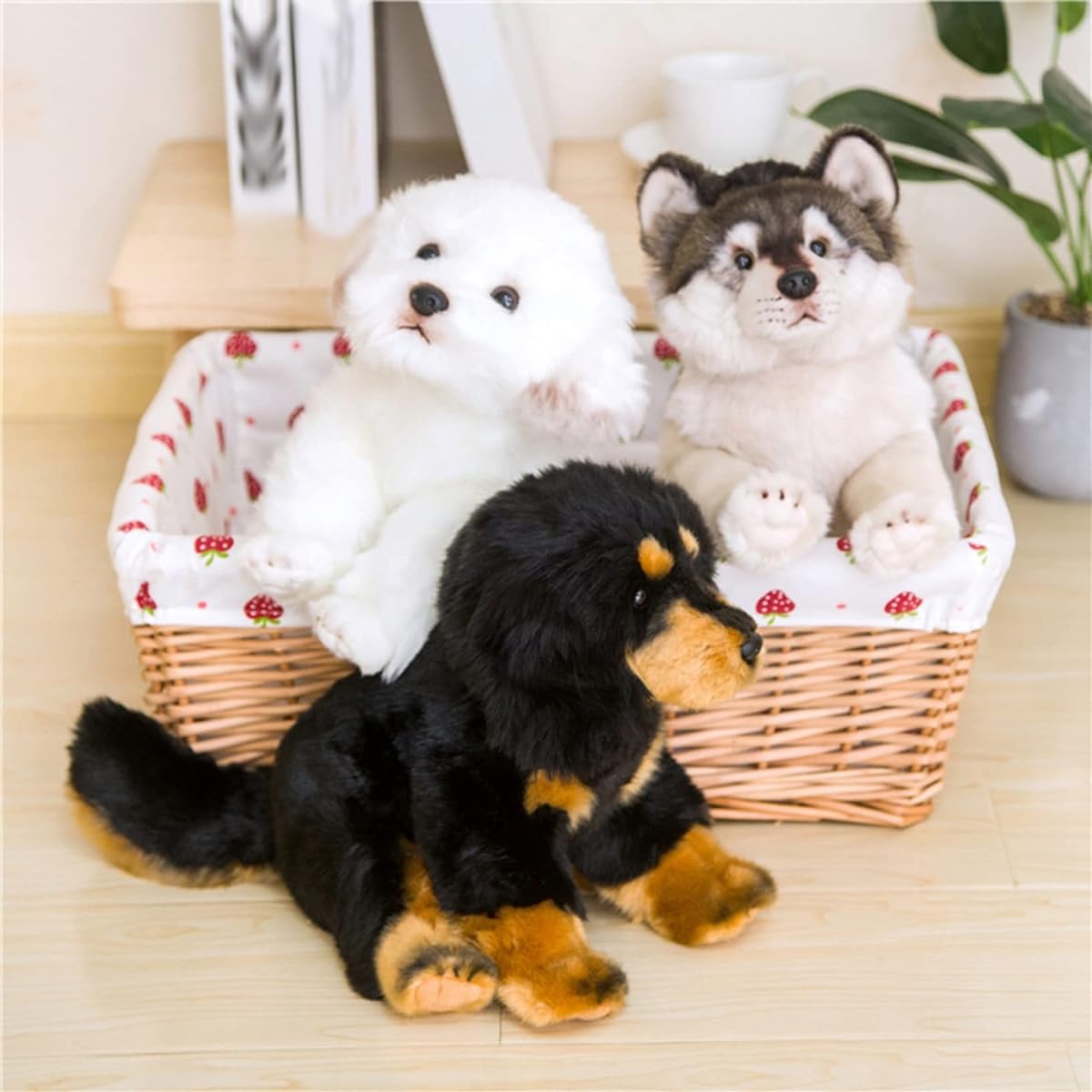 Stuffed toy dog puppy lifelike realistic long fur sleeping pillow toy hug doll fluffy fluffy fashion fun photography accessories farewell party graduation gift children girls boys A 38cm