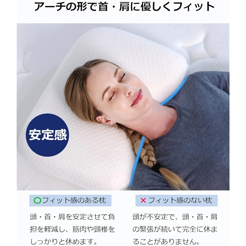 Sunrising Bedding Pillow, High Resilience, No Neck Pain, Sleeping Pillow, Stiff Shoulders, High Resilience Pillow, Tall, Firm, Side Sleeping Pillow, Good Sleep Pillow, Width 50cm x Depth 37cm x Height 11cm