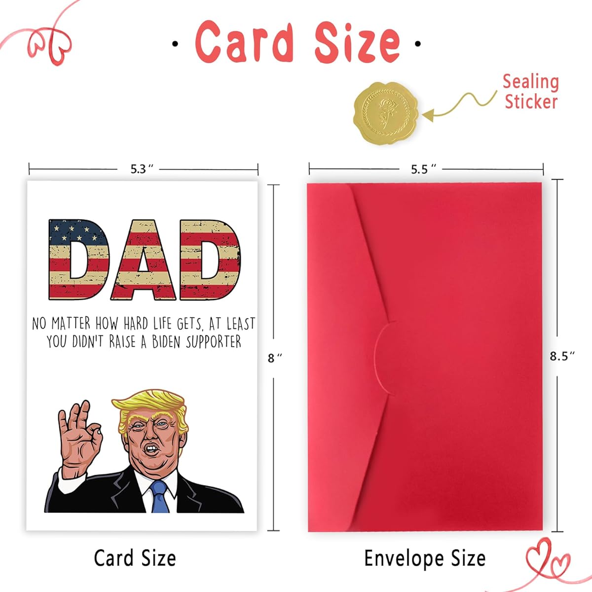 Funny Trump Father's Day Cards, Humorous Trump Father's Day Card Gifts for Dad, Gifts from Wife and Son Daughter, Trump Birthday Greeting Cards for Dad, Unique Dad Cards.
