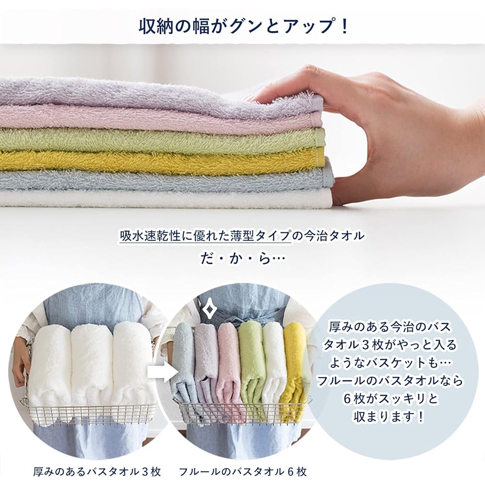 Bloom Imabari Towel Certified Noshi Towel Set of 10 Fleur Face Towel with Business Card Pocket Small Gift Plain Individually Wrapped (Lavender)