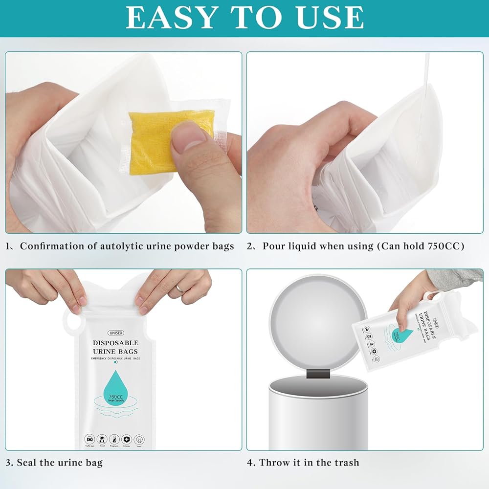 WWW Emergency Disposable Urine Bag, Mini Portable Toilet, Pack of 10, 750ml, Camping Pee Bag, Etiquette Bag, Outdoor, Leisure, Disaster Prevention, Travel, Traffic Congestion, Portable Toilet Bag, Children, Unisex