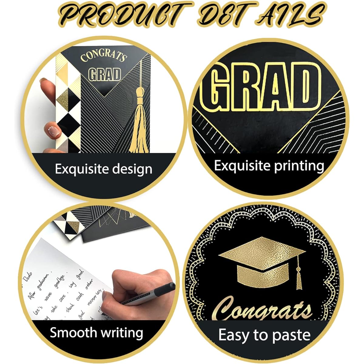 AMZAI Graduation Cards, Graduation Cards 2023 with Envelopes and Gold Foil, 24 Pack Bulk Graduation Greeting Cards, Graduation Gift Cards, College & High School Graduation Party Decorations