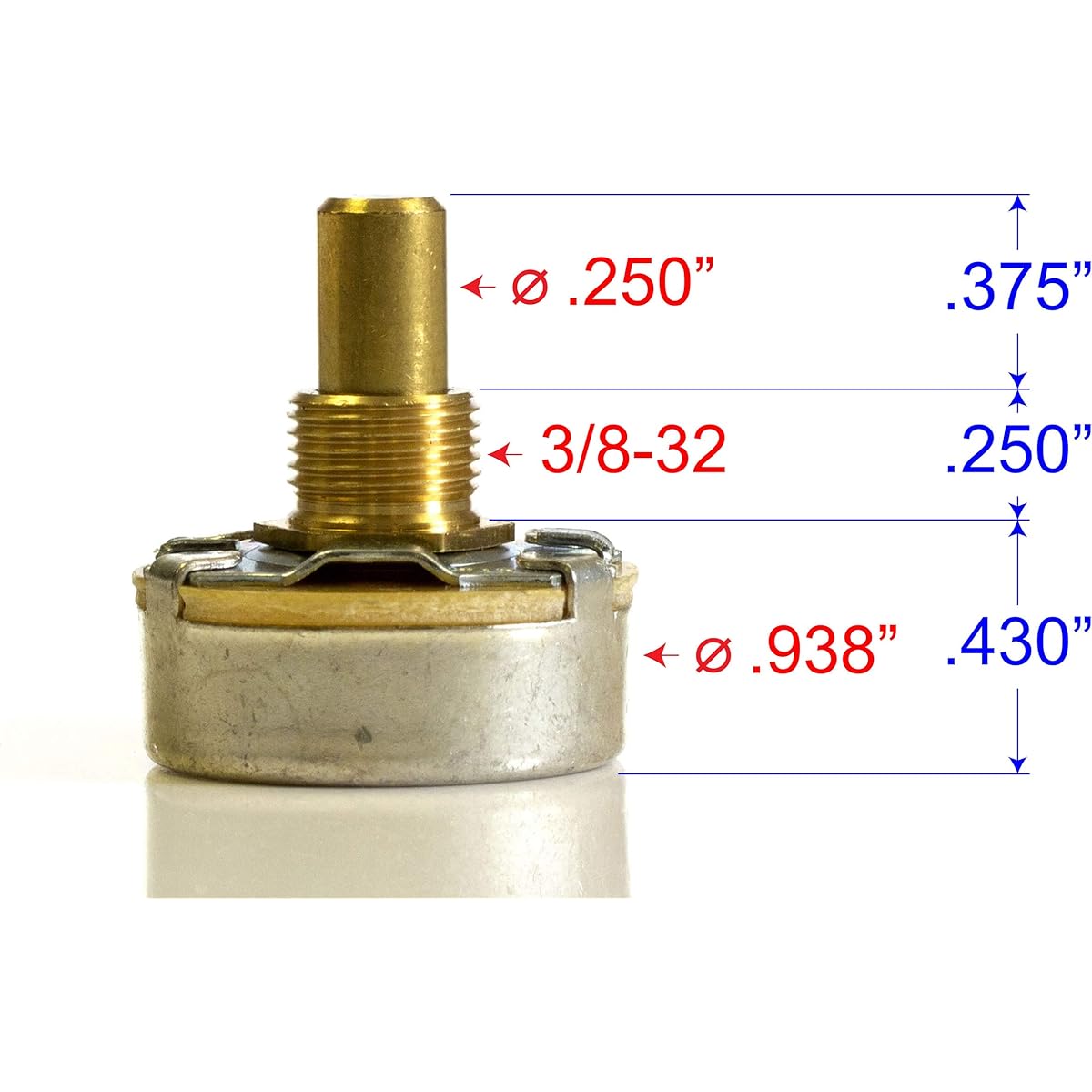 ToneShaper CTS Pot 500k Audio Solid Shaft (Pack of 10)
