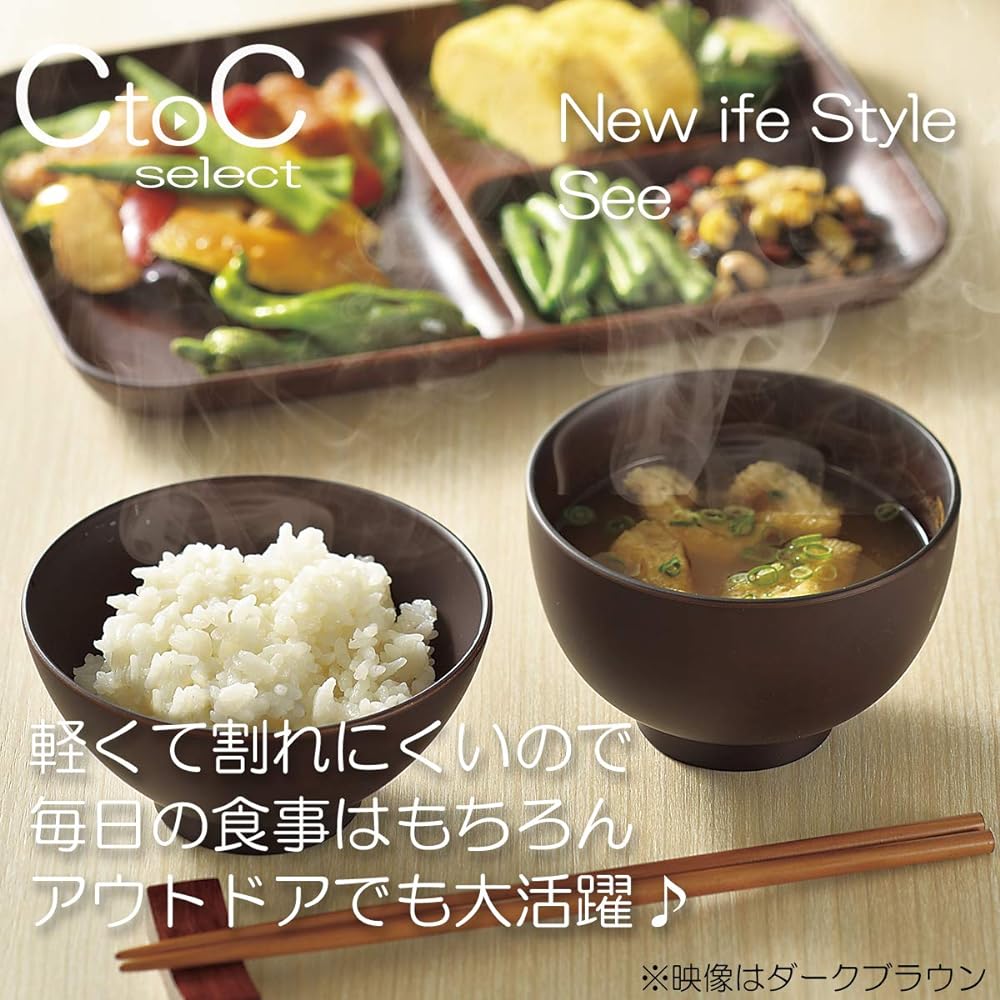 CtoC JAPAN Select Large Plate 268×268×27mm See Flower Plate L Dark Brown CTC-098297 5 pieces