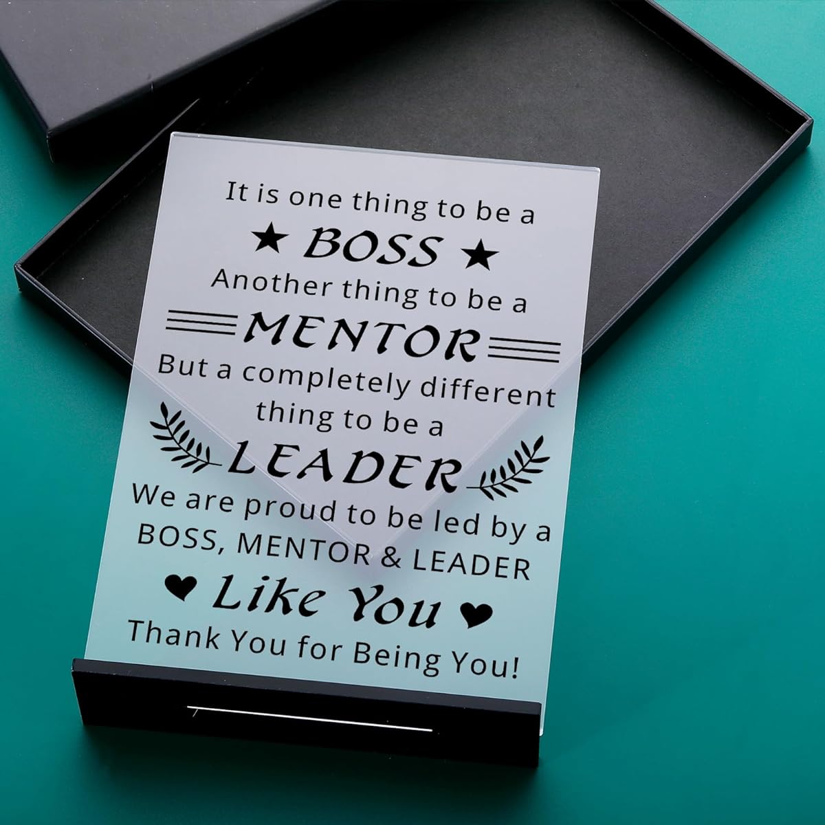 Best Boss Gifts for Women Men Acrylic Boss Day Gifts Appreciation Gifts for Boss Thank You Gifts for Boss Gifts for Men Women Leader Supervisor Manager Going Away Gifts Office Christmas Birthday Boss Plaque