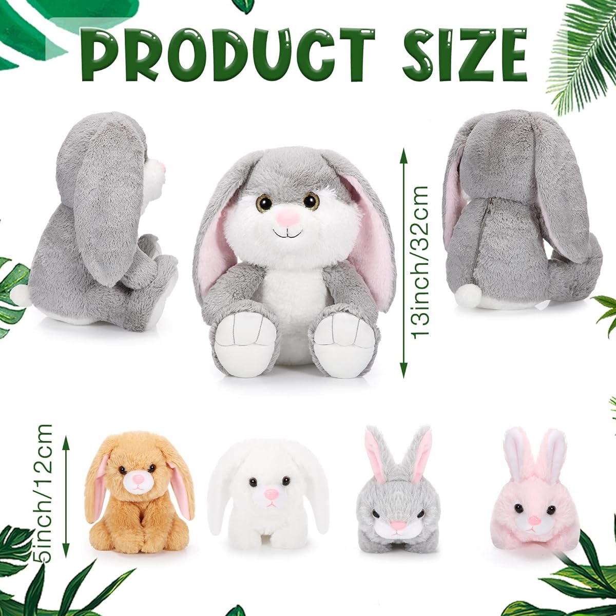 Sratte Cute Bunny Plush Toy Set of 5 13 Inch Mummy Bunny Stuffed Animals 4 Cute Stuffed Animals Baby in Tummy Soft Cuddly Rabbit Toddler Boys Girls Birthday Party Favor Gift
