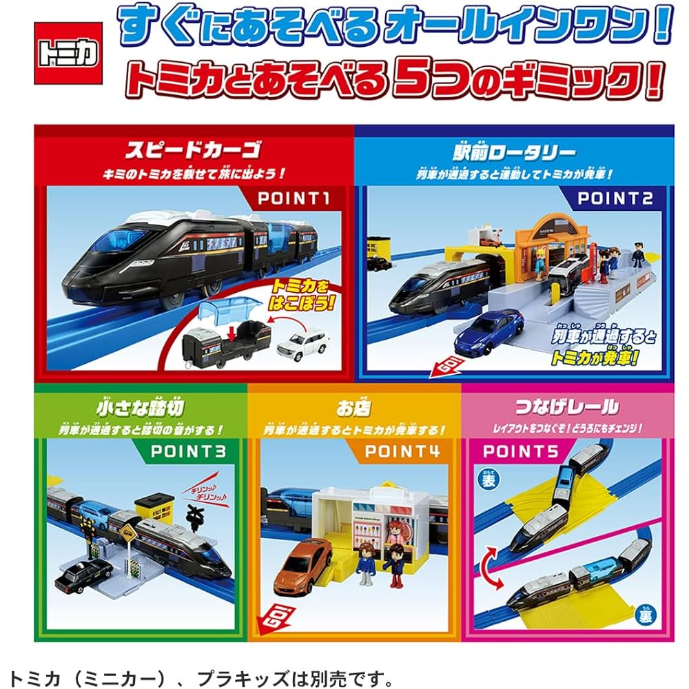 TAKARA TOMY Plarail Let's play more with Tomica! Let's go! Station rotary set full of scenery Train Toy Ages 3 and up