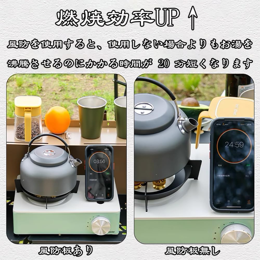 Windscreen, Windshield, Camping Reflector, Seasoning Stand, Cassette Cooker, Windbreak for Stove, Painted, Convenient to carry, Easy to assemble, Foldable, Carbon Steel Plate, Height 25cm