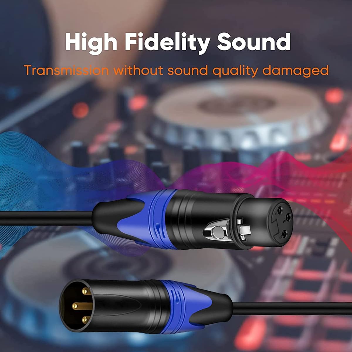 TOYAYAYO Standard XLR Male to Female Balanced Microphone Cable Durable and Flexible Noise Canceling 6.6ft Black