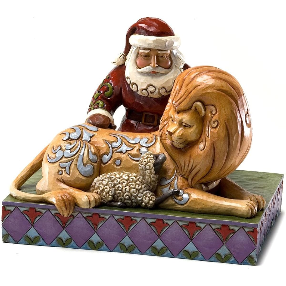 Jim Shore Heartwood Creek Enesco Santa with Lion and Lamb Figurine 5.25"