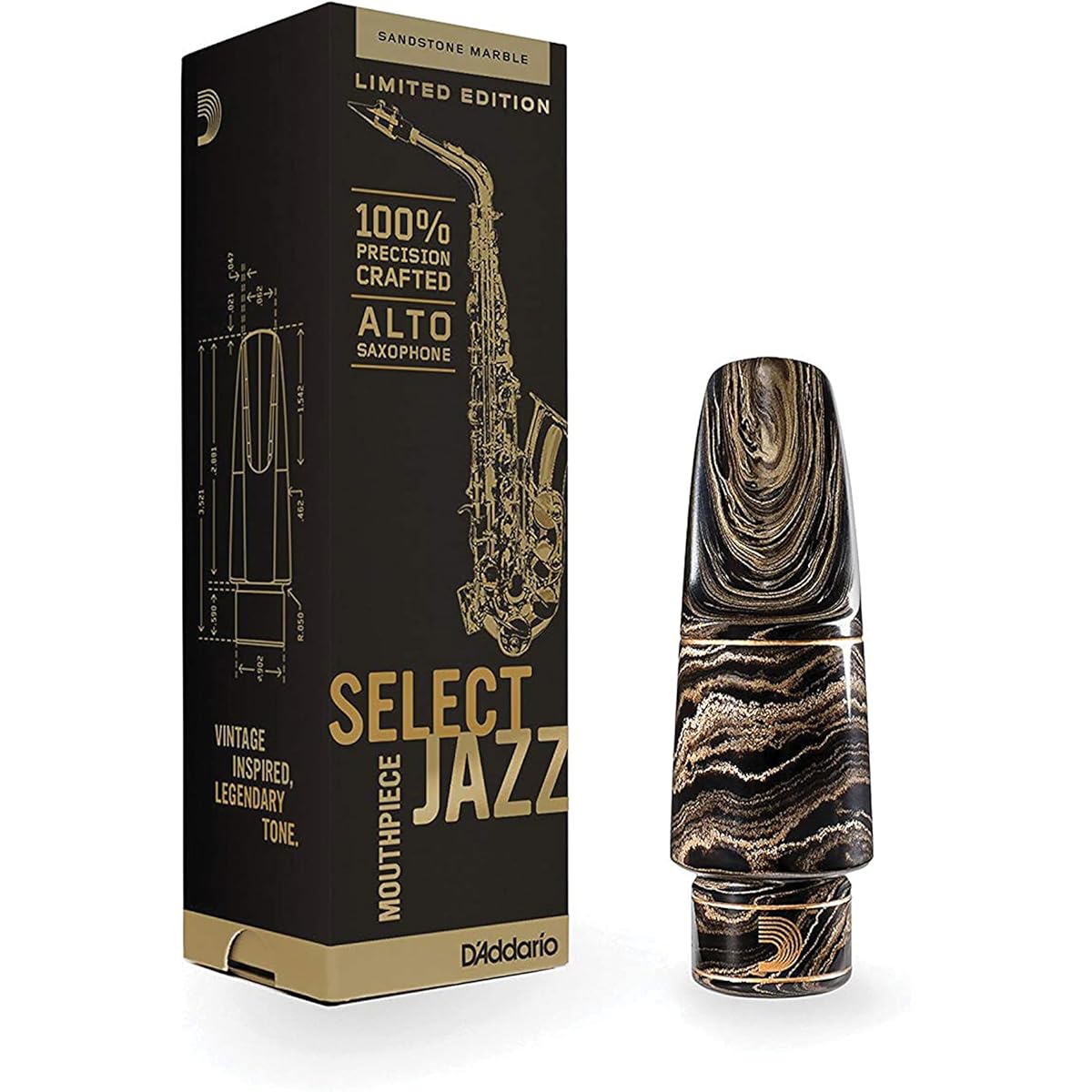 D'Addario WOODWINDS D5M Marble Select Jazz Alto Saxophone Mouthpiece D'Addario Woodwinds