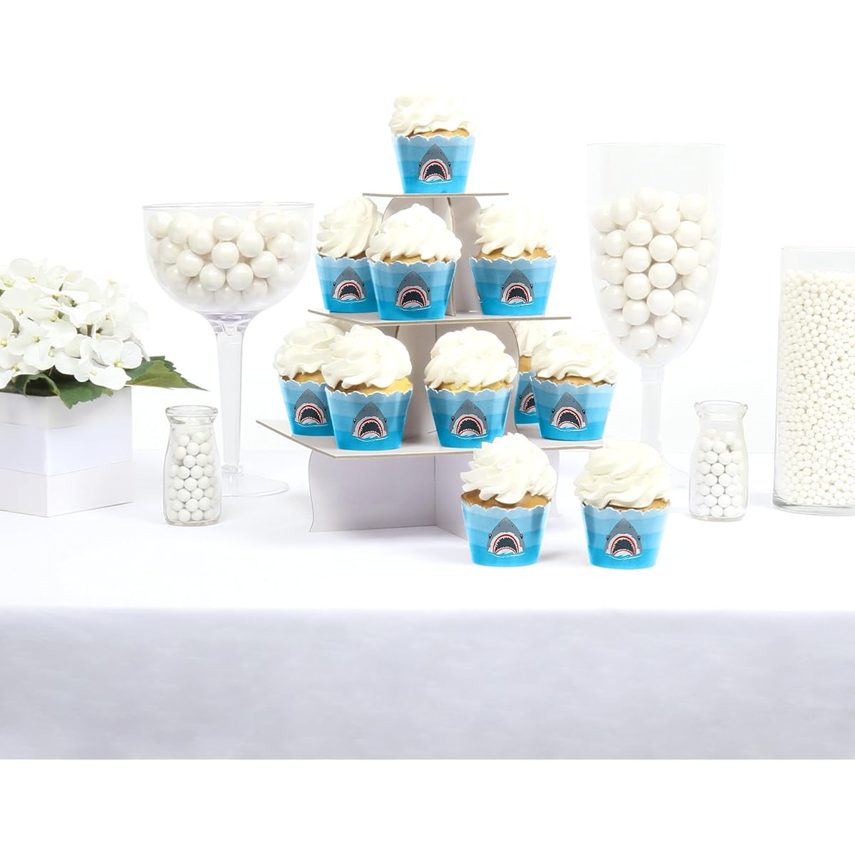 Shark Zone - Jawsome Shark Party Birthday Party Decorations - Party Cupcake Wrappers - Set of 12